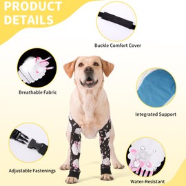LovinPet Dog Elbow Protector Anti-Licking Elbow Sleeve, Adjustable, Comfortable & Durable Front Leg Guard for Medium to Large Dogs, Prevents Licking and Chewing,Dog Sleeve,Dog Leg Sleeve,Pink