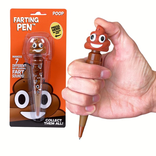 Farting Poop Pen - 7 Funny Sounds, Funny Gifts, Halloween Toys for Kids, Halloween Games, Farting Pen Gag Gifts Funny for Kids, Poop Gifts for Kids Funny, Poop Pen That Farts for Trick or Treating