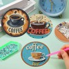 8 Pcs 5D DIY Coffee Diamond Paintings Coasters with Holder