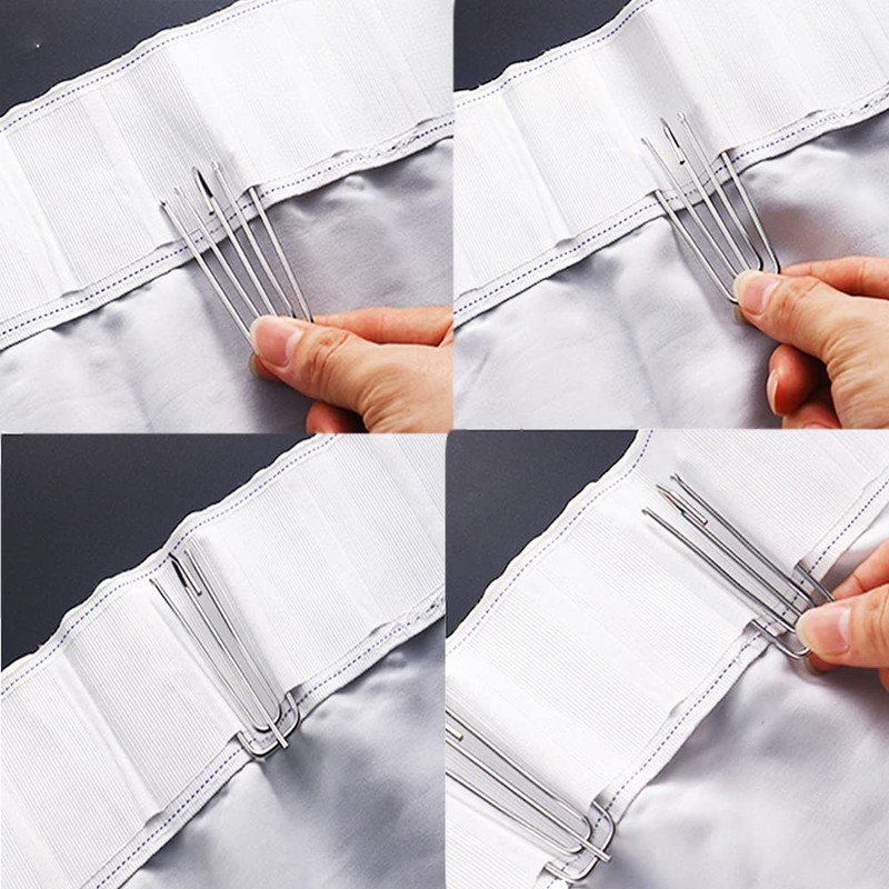 Curtain Hooks，60pcs Stainless Steel Pinch Pleat Curtain Hooks for Window