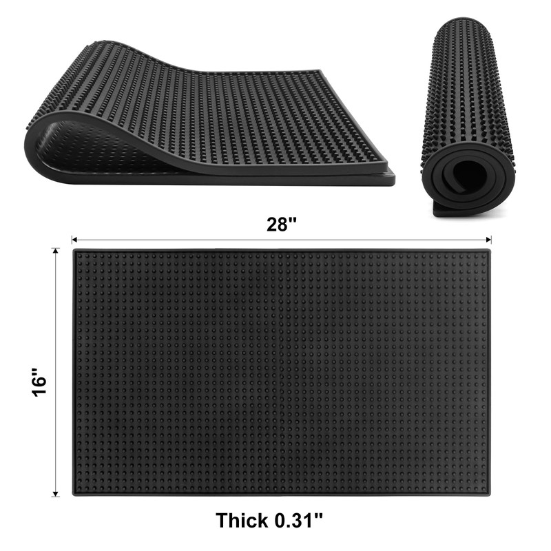 Extra Large Bar Mats for Countertop 16X28'', Thicker Rubber Coffee