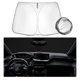 SHAOHAO Peugeot 2008 e-2008 2014-2019 Sun Visor Silver Coated Fabric Foldable Sun Visor UV and Heat Protection Sun Visor 2008 2019
