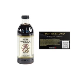 KS Pure Vanilla Extract 16 FL OZ, with RON DEYMOND Card, Real Vanilla Extract - For Cooking, Drinks & Desserts - 100% Vegan, Sugar Free & Kosher - Non-GMO & Gluten-Free