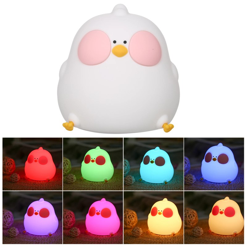 Cute Chicken Night Light Beside Nursery Night Light Dimmable Rechargeable