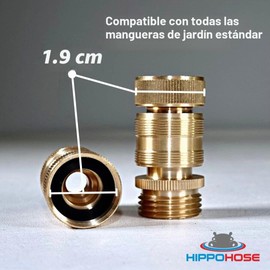 Quick Connector Garden Hose Fittings (2 Pack) - Leak Free - 3/4" Snap-On Water Hose Adapter for Quick Release - Solid Brass - Quick Connection Garden Hose Connectors