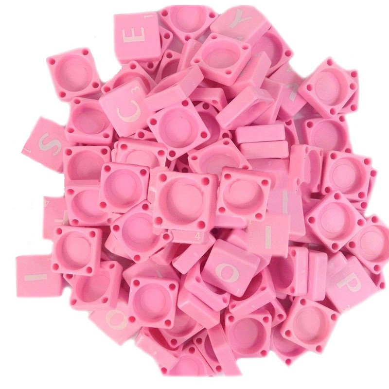 Trimming Shop Light Pink Plastic Tiles with White Letters &