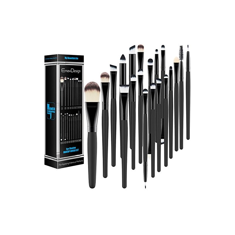 EmaxDesign 20 Pieces Makeup Brush Set Professional Face Eye Shadow