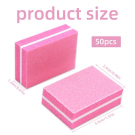50 Pcs Mini Nail Buffer Blocks, 100/180 Grit Nail Buffing Block File, Mini Double Sided Nails Buffers Sanding Block Pink for Home, Buffer Nails File Manicure Tools for Salon Use, Pink-Purple