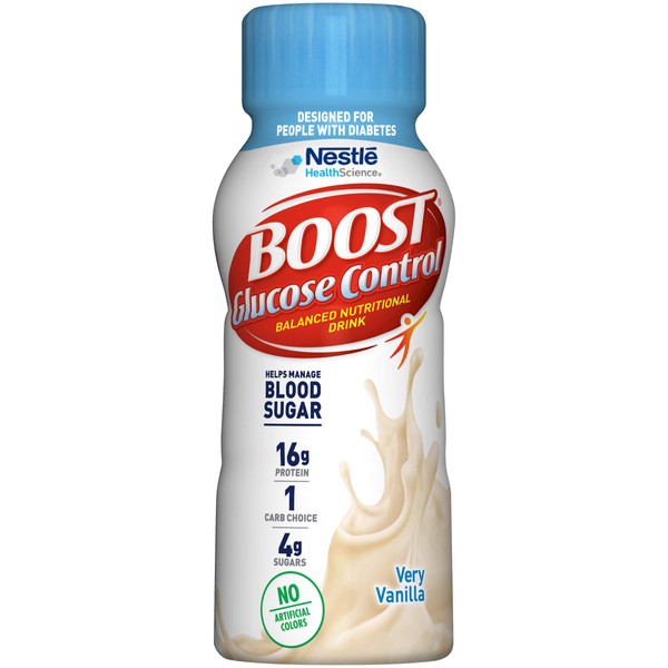 Boost Ready To Drink, Glucose Control Vanilla, 8 FL ounce (Pack of 24)