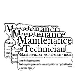 (3Pcs) Maintenance Technician Sticker – Funny Dictionary Definition Vinyl Decal – Waterproof Humor Sticker for Toolboxes, Hard Hats, Laptops – Gifts for Mechanics, Technicians, Facility Workers 3"x2"