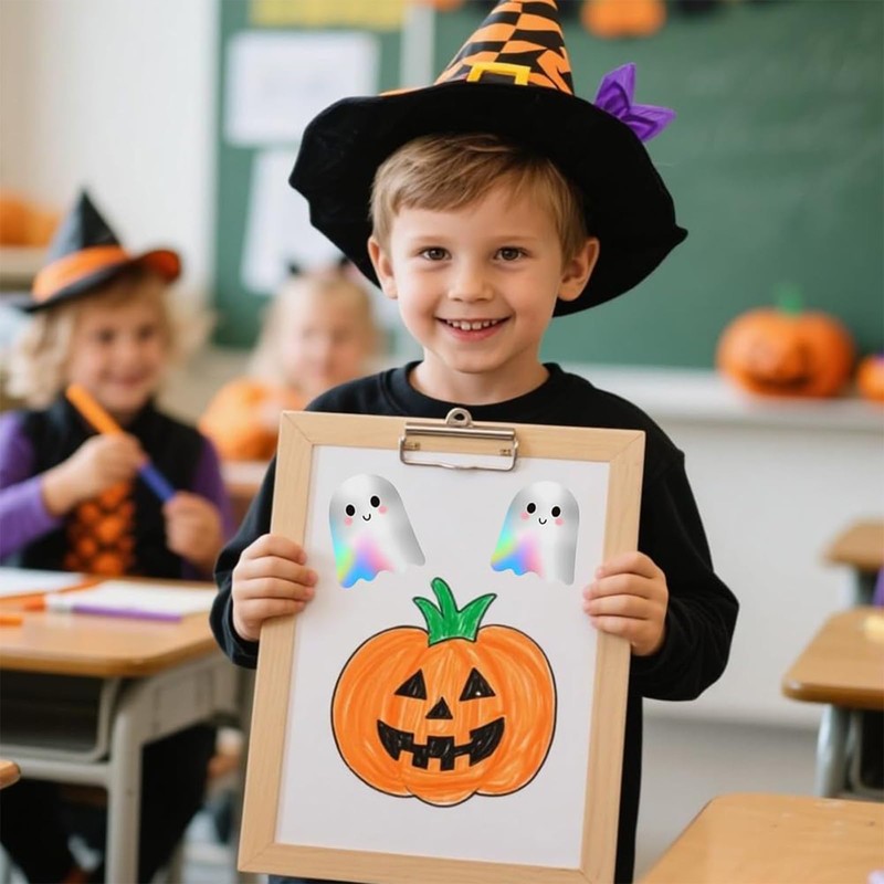 500Pcs Halloween Ghost Stickers Roll for Kids Crafts Gift Bag