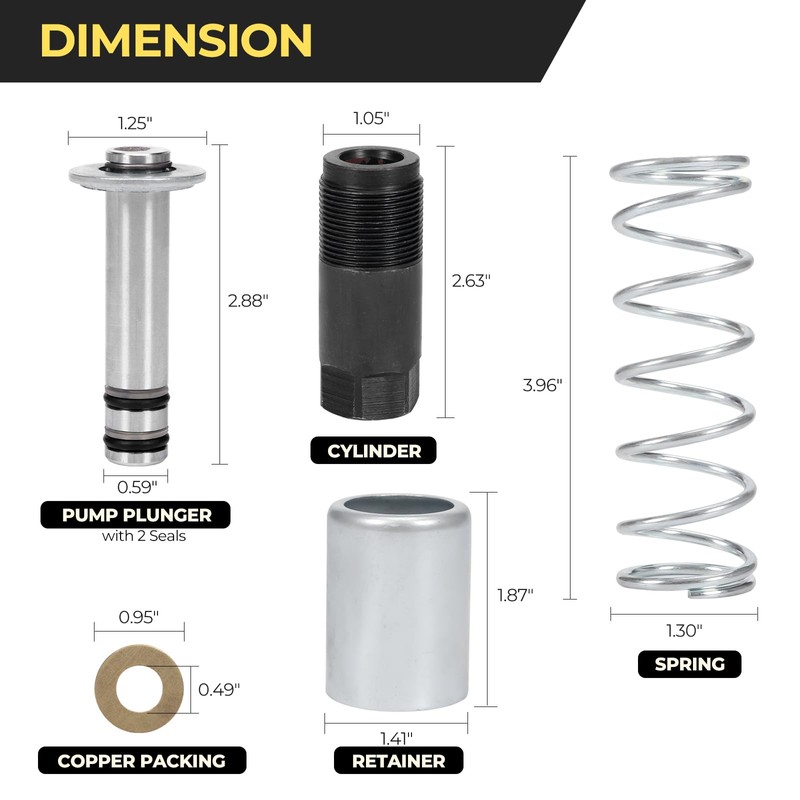 Atesilor Low Side Smaller Pump Piston Plunger Kit, Universal Fit