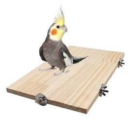 35 x 20 cm Große Holz Plattform Vogelplattform Naturholz Haustierkletterplattform Holzständer Plattform für Haustiere Vogelkäfig Sitzstangen Quadratischer