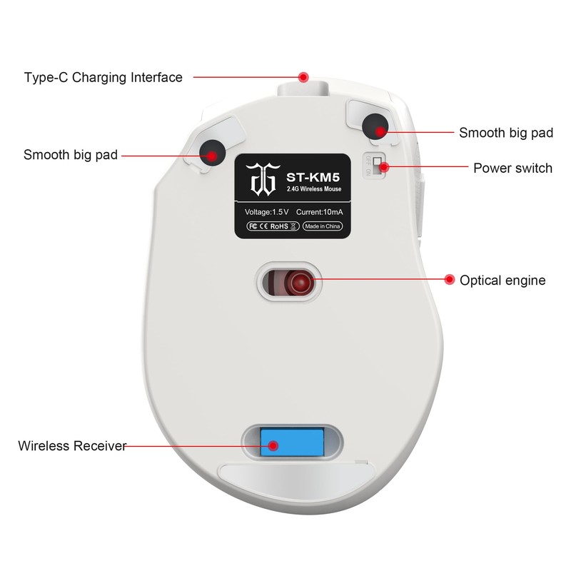 Snpurdiri 2.4G Wireless Gaming Keyboard and Mouse Combo, Include Mini