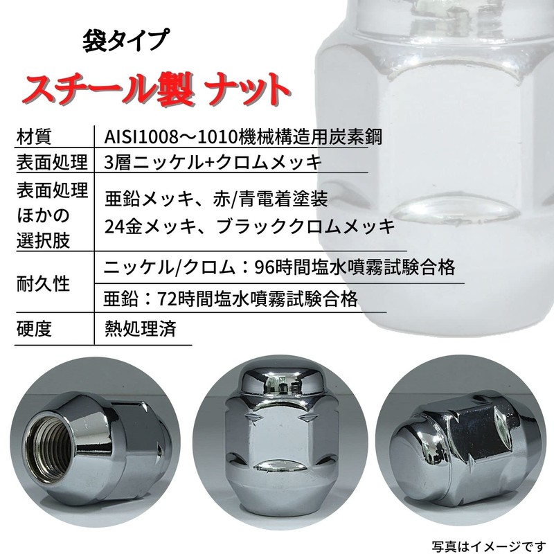 Shinsei Wheel Nut Bag M12 P1.25 0.7 inches (19 mm),