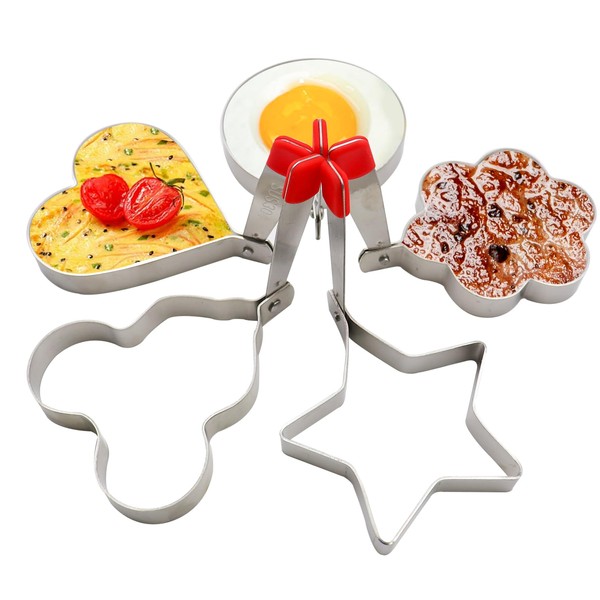 WLUOS Pack of 5 Fried Egg Moulds for the Pan,
