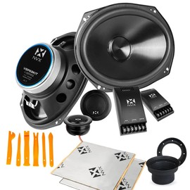 NVX VSP69KIT 6x9 Speaker Installation Kit, V-Series: 6x9 2-Way 4ohm Component Speaker Set + Speaker Baffles, Sound Dampening, Roller, and Panel Removal Kit
