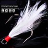 Z&S 50pcs White Feather Dressed Origin Treble Hooks Kit Super