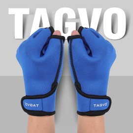 TAGVO Aquatic Gloves for Helping Upper Body Resistance, Webbed Swim Gloves with Wrist Strap, Well Stitching, No Fading, Sizes for Men Women Adult Children Aquatic Fitness Water Resistance Training