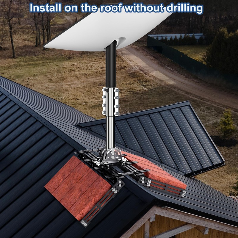 Starlink Gen 2 Roof Ridge Mount - No-Drill Installation Pole