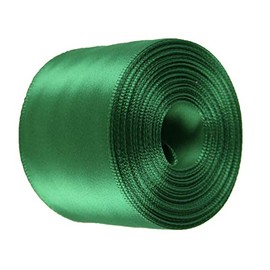 Emerald Green Rolled up 1-1/2" Single FACE Satin Ribbon 100% Polyester Choose Length (1-1/2" x 3 Yards)