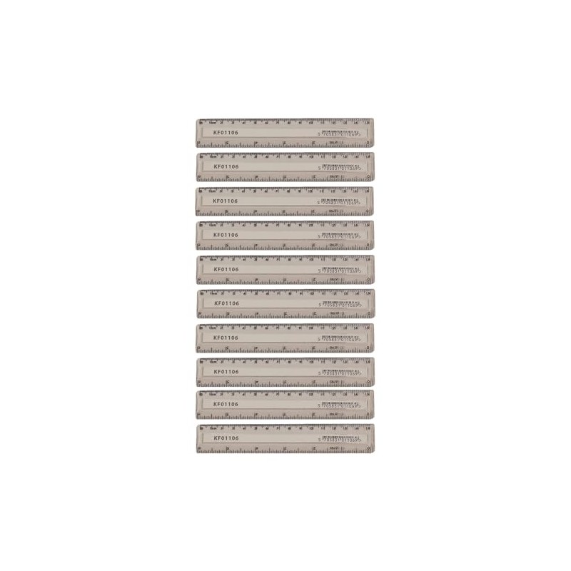 Q-Connect Acrylic Shatter Resistant Ruler 15cm Clear (Pack of 10)