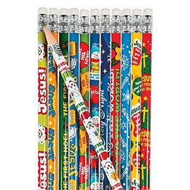 Fun Express - Christmas Religious Pencil Assortment for Christmas - Stationery - Pencils - Pencils - Printed Assortments - Christmas - 144 Pieces