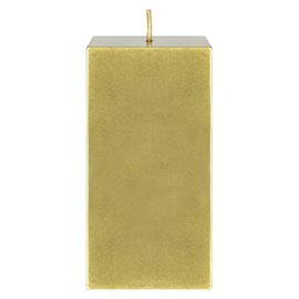 Mega Candles 1 pc Unscented Solid Square Gold Pillar Candles, Hand Poured Premium Wax Candle 3 Inch x 6 Inch, Home Décor, Wedding Centerpieces, Occasions, Events, Festivities, Holidays, Altar