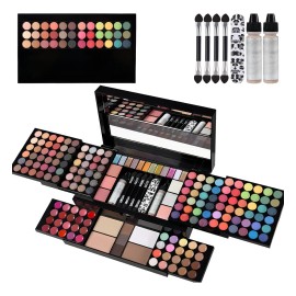 Kit De Maquillaje Profesional 193 – Set Completo con Sombra Brillante y Mate, Corrector, Labiales, Rubor, Iluminador, Base, Brochas y Más – Ideal para Regalo a Esposa, Novia, Familiares o Amigas