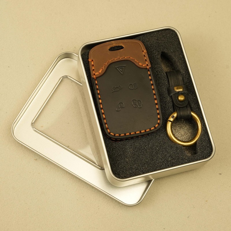 HIBEYO Car Key Case Fits Land Rover LR2 LR4 Discovery