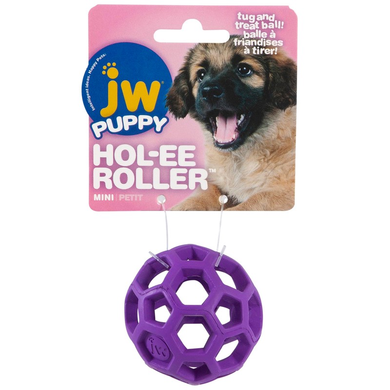 JW Pet Hol-ee Roller Dog Toy Puzzle Ball, Natural Rubber,
