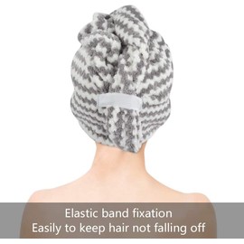 VIVOTE Microfiber Hair Towel Turban Quick Drying Long Hair Super Absorbent Soft Lightweight Anti Crimp Gift for Women Girls 25cm x 65cm Pack of 3 Grey