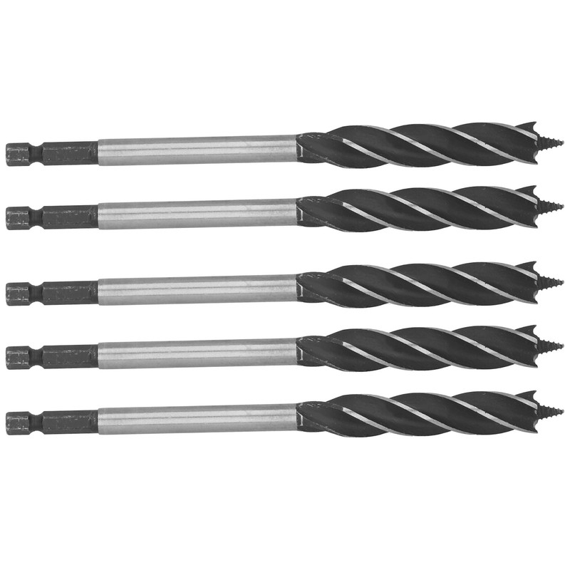 5Pcs Woodworking Drill Bit Metal Hole Saw Auger Bit 4-Fulte