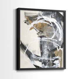 Renditions Gallery Set of 2 Peel & Stick Framed Prints, Abstract Wall Art, Colorful Nature Winterland Wall Decor, Re-Stickable - Ready to Hang - 8"x10" - Black LT583