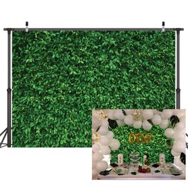 LYWYGG 8x6FT Green Leaves Photography Backdrop Jungle Backdrop Clear Color Foldable Easy To Carry for Birthday Party Outdoor Activity Studio Props CP-87-0806