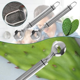 3 Pack Cactus Peeler Spoon, Stainless Steel Cuchara Pelador de Nopales, Multi-Function Cactus Peeling Knife Tool, Sliced Chinese Noodle Cutter for Cooking Kitchen Gadgets (3PCS)