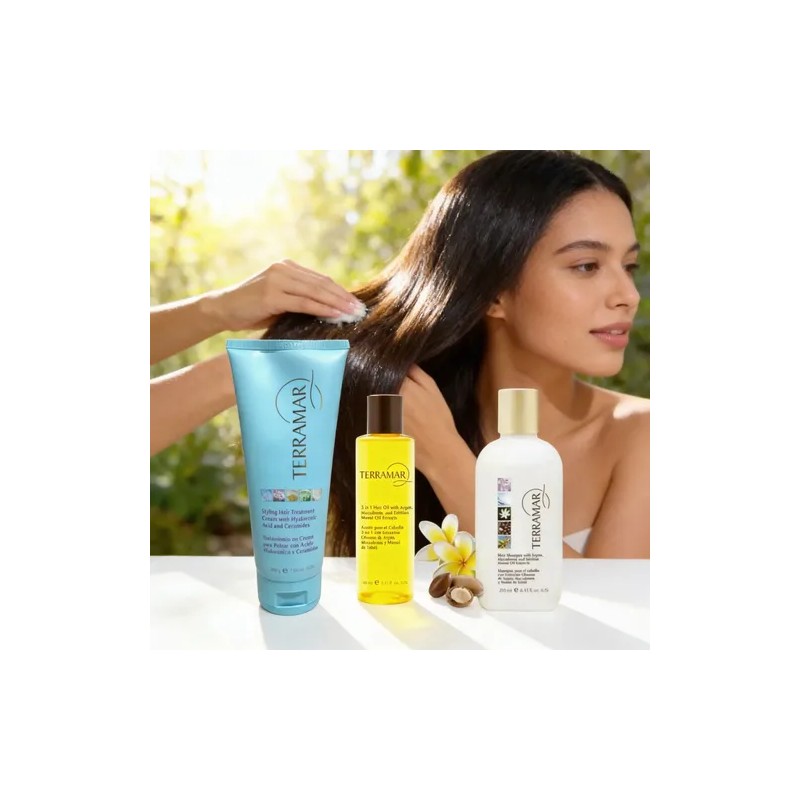 Kit Terramar Shampoo, Aceite 3 En 1 Y Crema Para