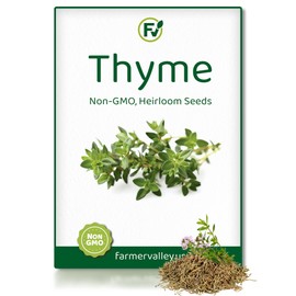 Thyme Seeds for Planting Home Garden Herbs - Non-GMO, Heirloom, Untreated, and USA Grown Variety - Individual Pack of 200+ Heirloom Seeds, Suitable for Outdoors, Indoors, and Hydroponics