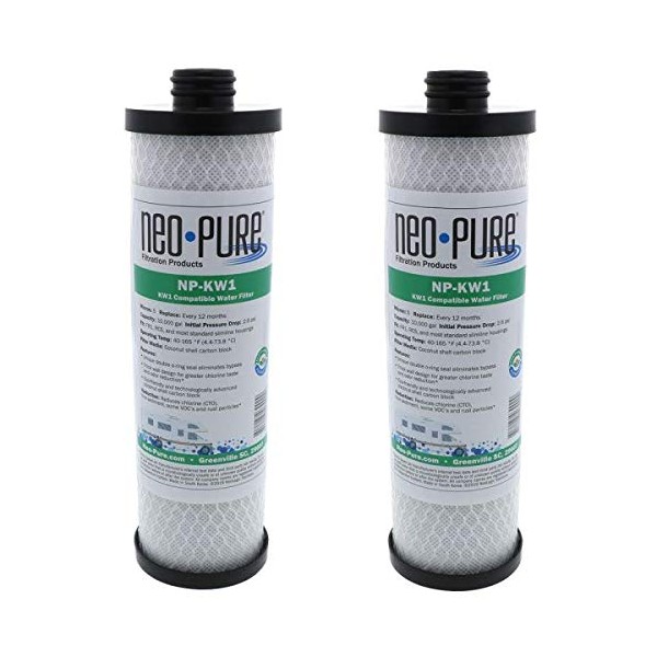 WaterPur™ KW1 Replacement RV Water Filter by Neo-Pure NP-KW1 2-PK