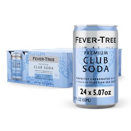 Fever Tree Club Soda Club Soda - Premium Quality Delicate with perfect carbonation - Refreshing Beverage for Cocktails & Mocktails. Naturally Sourced Ingredients, No Artificial Sweeteners or Colors - 5.07 Fl Oz (Pack of 24)(Packaging May Vary)