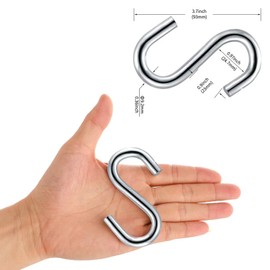 S Hooks Heavy Duty Hammock S Hooks Galvanized Hooks 3.7 inch M9 9.2x93mm 2pcs
