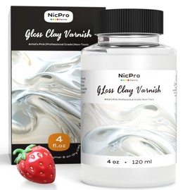 Nicpro Air Dry Clay Varnish (4.06 oz, 120 ml), Air Dry Clay Glaze Sealant for Pottery, Air Dry Clay, Acrylic Paint, Waterproof Prevent Clay Sculpture Scratches, Cracking, Wear- High Gloss Effect
