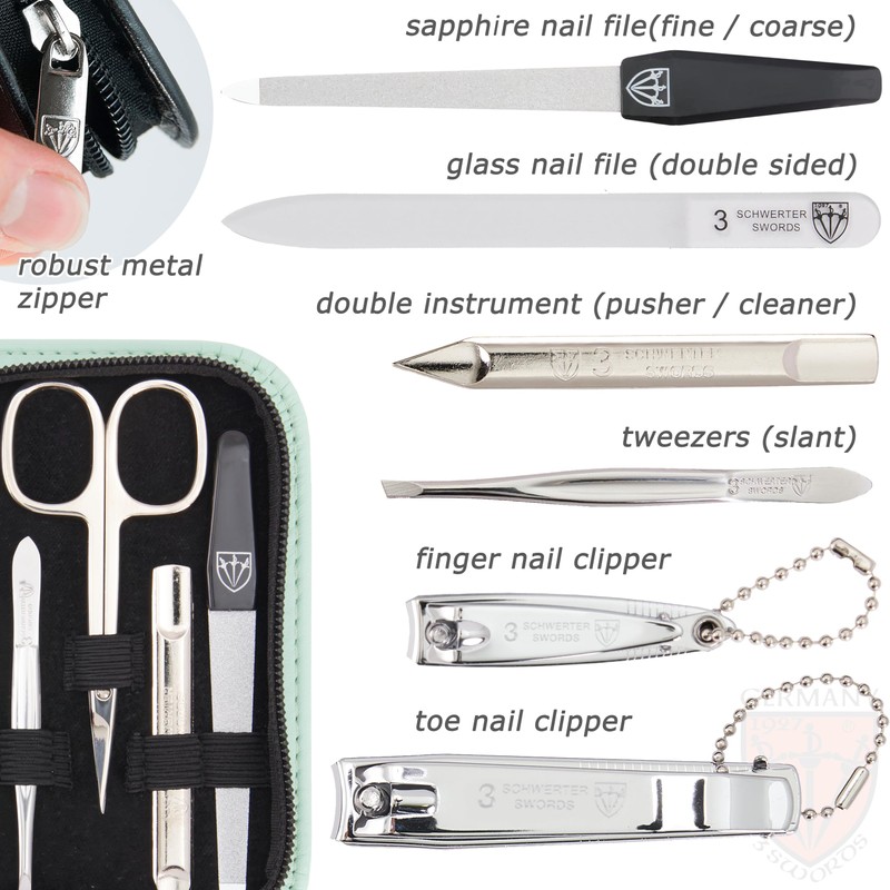 3 Swords Germany - brand quality 8 piece manicure pedicure