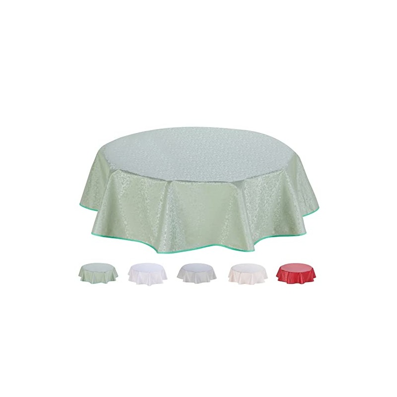Home Direct Round Embossed Oilcloth PVC Wipe Clean Tablecloth 155cm