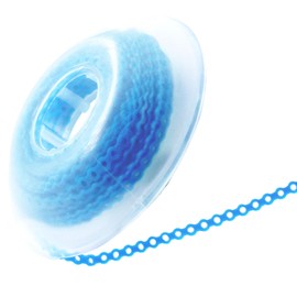 LA MIERE 1 Roll Orthodontic Rubber Chains, Braces Power Chains consisted force in closed, short, long 15''spools (closed, 0.113’’(2.5mm), Baby Blue)