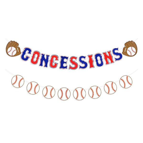VILIFEVER 2 Pieces Baseball Concessions Banner for Baseball Themed Baby