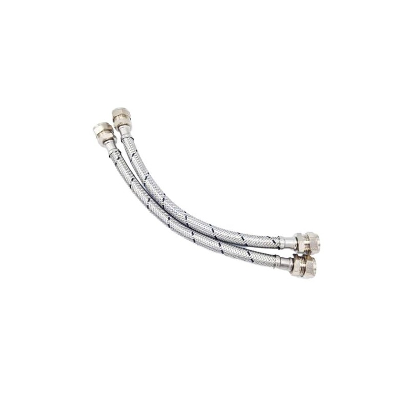 Pair of Flexible Flexible Hose Pipes Connectors Tails 15mm x