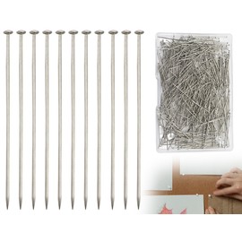 KAPSING Pack of 500 Stainless Steel Head Pins, Metal Pins, Pins with Head, 26 mm Long Fine Satin Sewing Pin, Straight Pins Pearl Pen for Crafts, Crafts & Sewing, 0.6 mm Thickness
