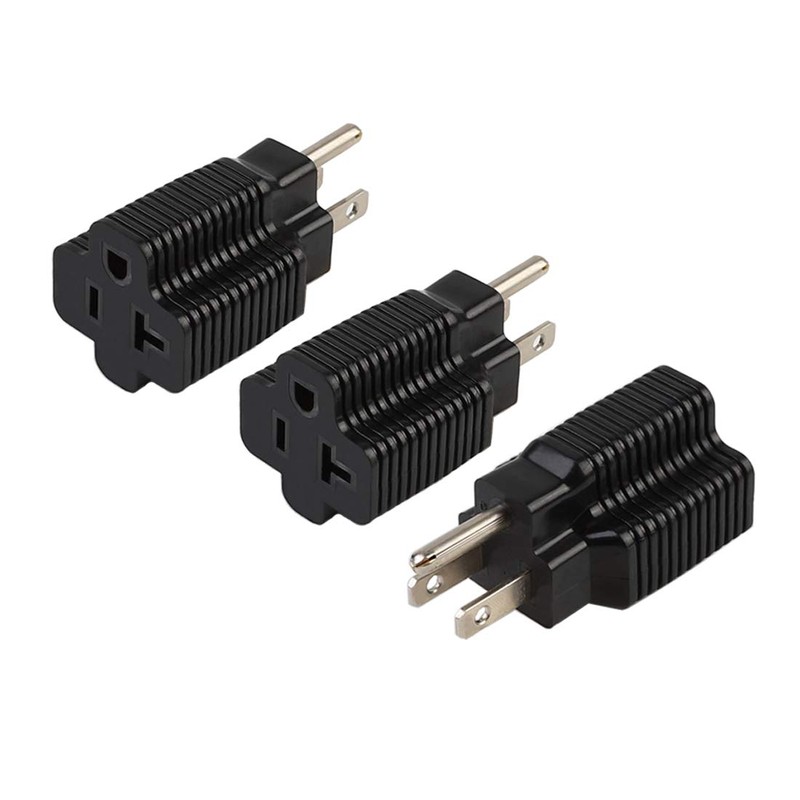 (3PACK) Nema 15 Amp to 20 Amp Plug Adapter ETL