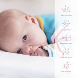 2X Terry Towelling Fitted Sheet for 90 x 40 cm Baby Crib Cradle Mattress (Cream)